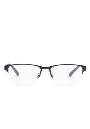 Emporio Armani logo-engraved rectangle-frame glasses - Black