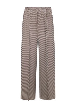 Issey Miyake pleated wide-leg trousers - Brown