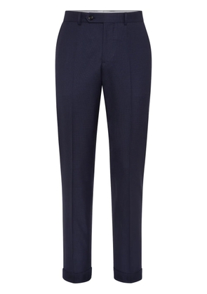 Brunello Cucinelli tapered-leg wool trousers - Blue