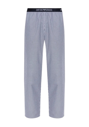 Emporio Armani gingham-check trousers - Blue