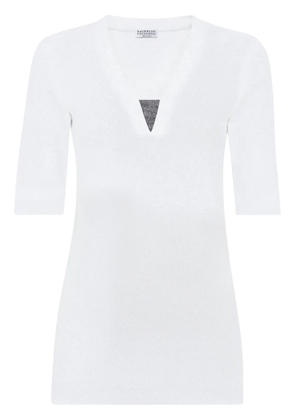 Brunello Cucinelli Monili chain-embellished T-shirt - White