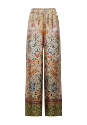 Pierre-Louis Mascia floral-print elastic-waistband trousers - Neutrals
