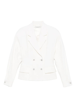 Alessandra Rich crystal-embellished double-breasted jacket - White