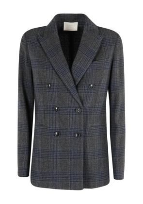 Circolo 1901 check double-breasted blazer - Grey