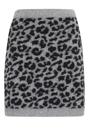 Federica Tosi leopard-print knit mini skirt - Grey