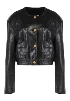 Halfboy buttonned leather jacket - Black