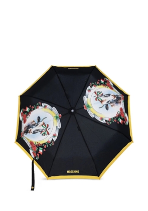 Moschino print trimmed umbrella - SINGLE COLOUR VARIATION