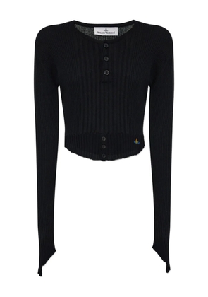 Vivienne Westwood ribbed button-up top - Black