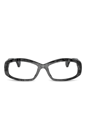 Alain Mikli patterned rectangle glasses - Black