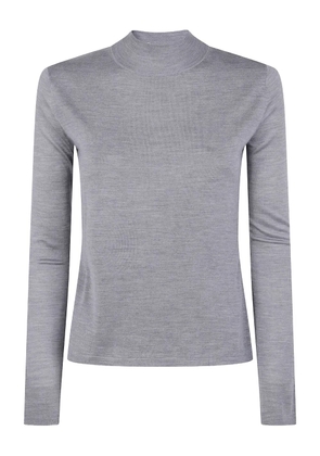 Max Mara high-neck long-sleeve sweater - Grey