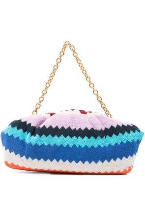 Missoni zigzag-woven chain-strap clutch bag - Blue