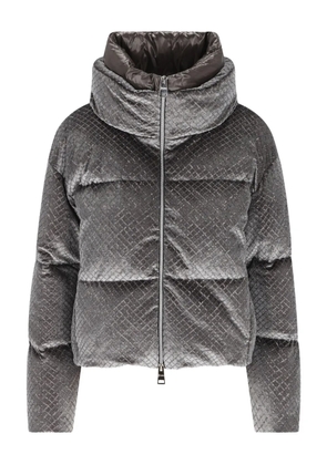 Herno sequin high-neck jacket - Grey