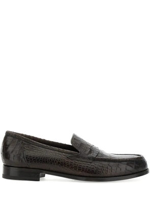 Lidfort embossed-crocodile loafers - Brown