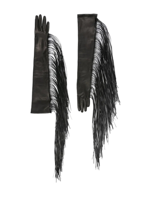 Sportmax fringed gloves - Black
