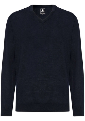Boggi Milano merino-wool V-neck sweater - Blue