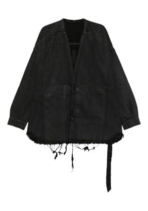 Rick Owens DRKSHDW frayed cotton coat - Black