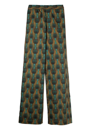 OZWALD BOATENG geometric-print silk trousers - Orange