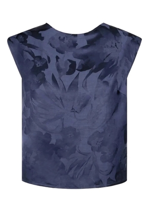 Glanshirt floral-print short-sleeve top - Blue