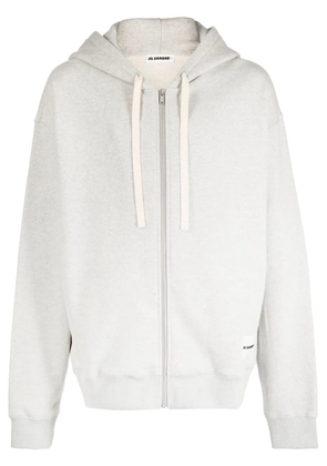 Jil Sander logo-patch cotton cardigan - Grey