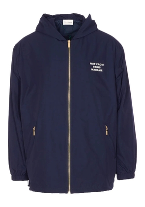 Drôle De Monsieur hooded slogan jacket - Blue