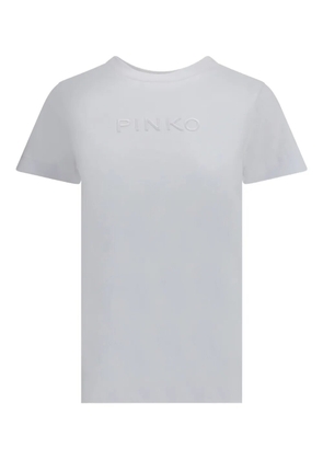 PINKO logo-embroidered jersey T-shirt - White