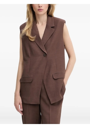 SAMSOE SAMSOE padded-shoulder sleeveless blazer - Brown
