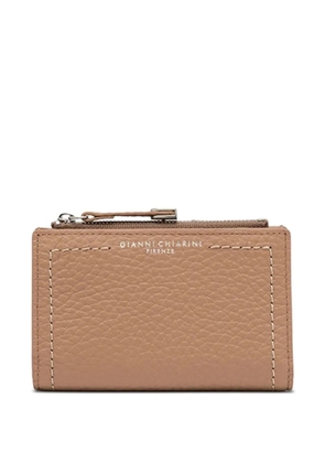 GIANNI CHIARINI grained zip leather wallet - Neutrals