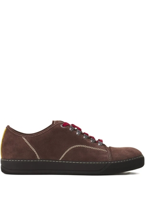 Lanvin suede leather lace-up sneakers - Brown