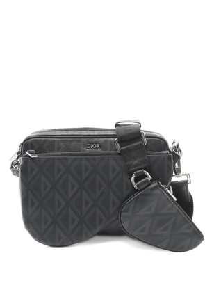 Christian Dior Pre-Owned 2010s CD-logo diamond shoulder bag - Black