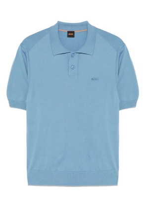 BOSS embroidered-logo polo shirt - Blue