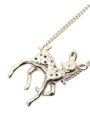 CHANEL Pre-Owned 1986-1988 Coco Mark deer necklace - Silver