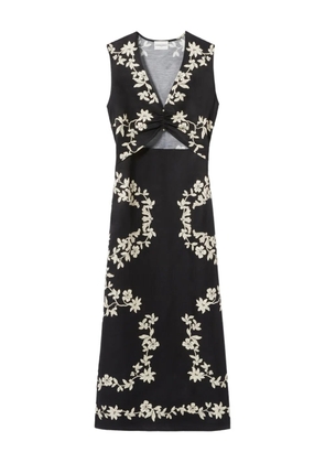 Claudie Pierlot cutout floral-print midi dress - Black