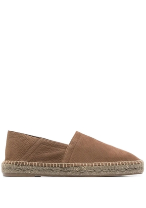 TOM FORD grained leather espadrilles - Brown