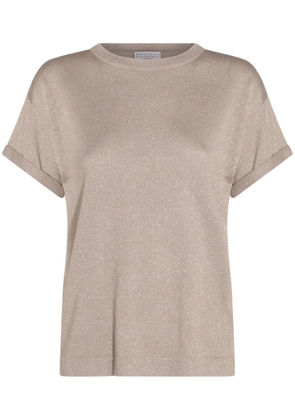 Brunello Cucinelli glitter detailing t-shirt - Neutrals