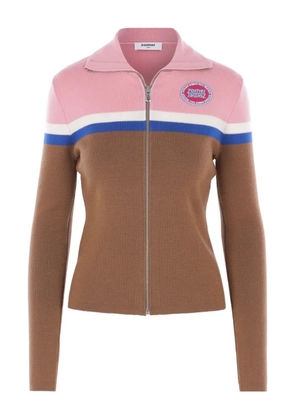 Zomer logo-patch zip-fastening cardigan - Brown