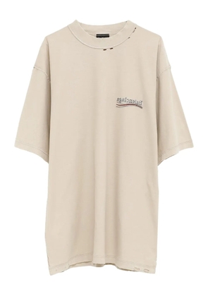 Balenciaga Campaign-logo cotton T-shirt - Neutrals