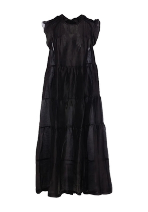 Maurizio Pecoraro tiered lace-up dress - Black