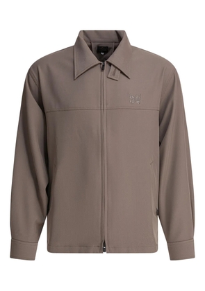 Needles zip-up embroidered jacket - Brown
