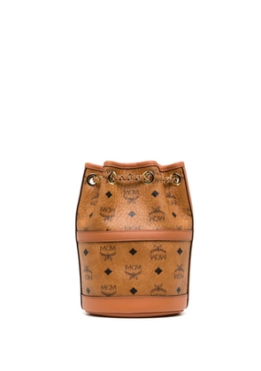 MCM mini Aren chain leather backpack - Brown