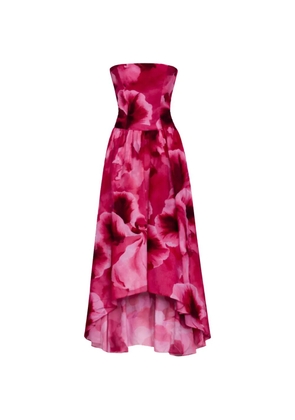 AZEEZA Nayara floral-print strapless midi dress - Pink