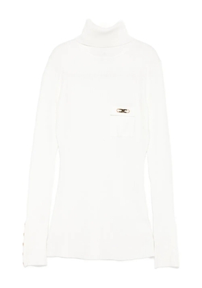 Elisabetta Franchi ribbed roll-neck sweater - White
