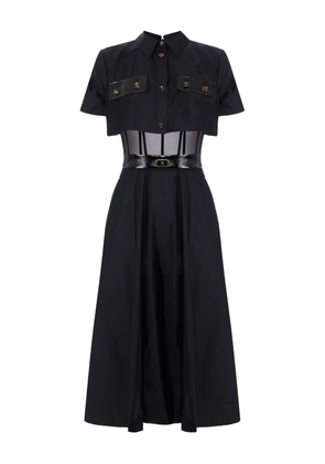Elisabetta Franchi shirt belted midi dress - Black