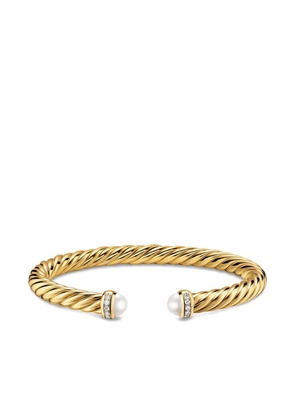 David Yurman 18K yellow gold Cablespira® Flex pearl and diamond bracelet