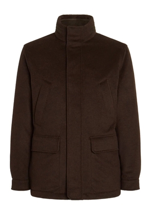 Zegna cashmere high-neck jacket - Brown