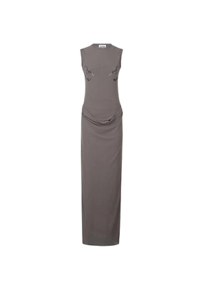 Jean Paul Gaultier embroidered long dress - Grey