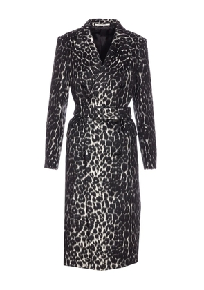 Tagliatore leopard-print coat - Black