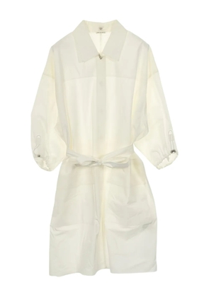 Hermès Pre-Owned shirt-collar belted dress - White