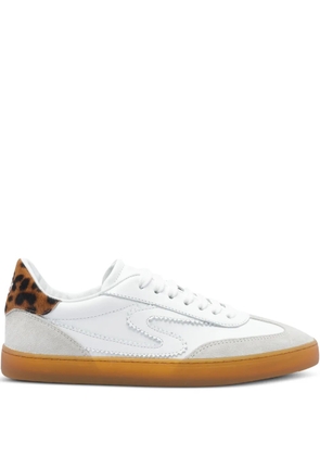 Stuart Weitzman leopard-print leather sneakers - White