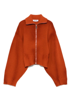 The Attico zip-front ribbed cardigan - Orange