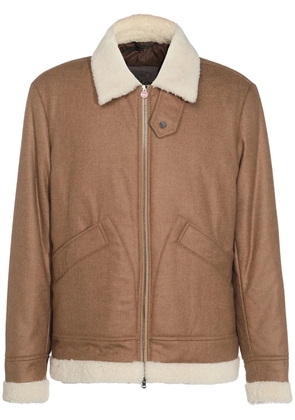 Kiton shearling detailing jacket - Brown